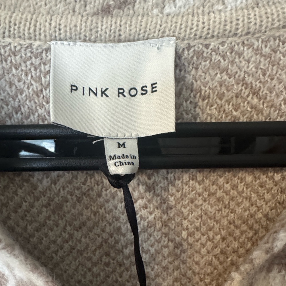 Pink Rose Cream and Tan Plaid Sweater/Jacket. Super soft and cozy. NWT - Picture 2 of 8